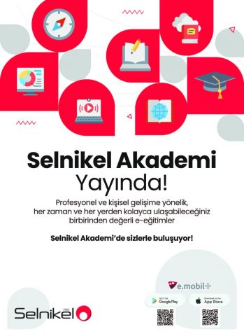 Selnikel Akademi hakkında haızrlanan kırmızı beyazlı grafik tasarım